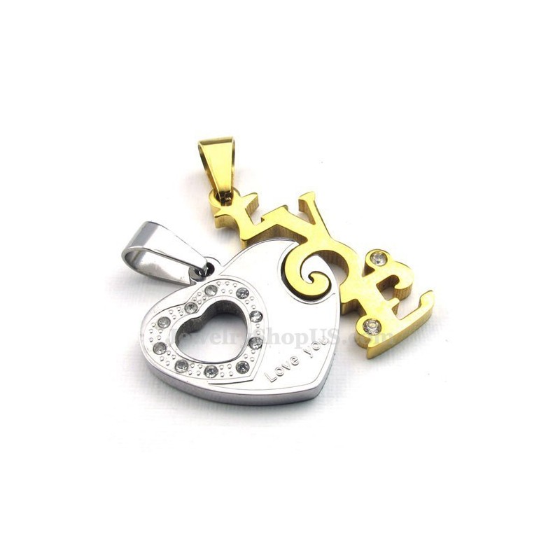 Κολιέ Μενταγιόν Από Τιτάνιο Σε Σχήμα Καρδιάς Για Ζευγάρια (Δωρεάν Αλυσίδα) (Ένα Ζευγάρι)