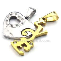 Κολιέ Μενταγιόν Από Τιτάνιο Σε Σχήμα Καρδιάς Για Ζευγάρια (Δωρεάν Αλυσίδα) (Ένα Ζευγάρι)