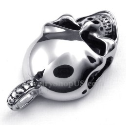 Ασημένιο Κολιέ Με Νεκροκεφαλή Από Τιτάνιο (Δωρεάν Αλυσίδα)