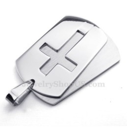 Κολιέ Με Σταυρό Από Τιτάνιο Με Ασημένιες Κάρτες (Δωρεάν Αλυσίδα)