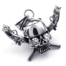 Κολιέ Με Κρανίο Πειρατή Από Τιτάνιο (Δωρεάν Αλυσίδα)