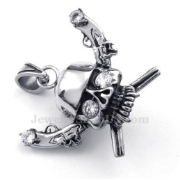 Κολιέ Με Κρανίο Πειρατή Από Τιτάνιο (Δωρεάν Αλυσίδα)