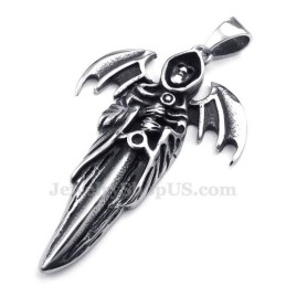 Εξαιρετικό Κολιέ Grim Reaper Από Τιτάνιο (Δωρεάν Αλυσίδα)