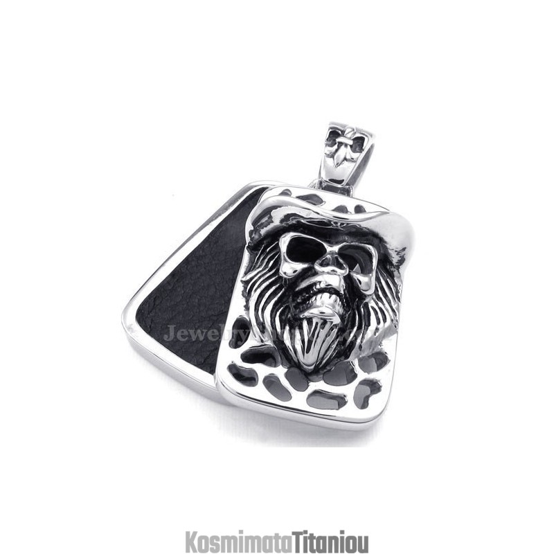 Κολιέ Μενταγιόν Από Τιτάνιο Με Κρανίο (Δωρεάν Αλυσίδα)