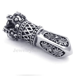 Κολιέ Μενταγιόν Imperial Crown Από Κόκκινο Ζιργκόν Και Τιτάνιο (Δωρεάν Αλυσίδα)