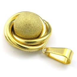 Κολιέ Μενταγιόν Από Τιτάνιο Gold Ball (Δωρεάν Αλυσίδα)