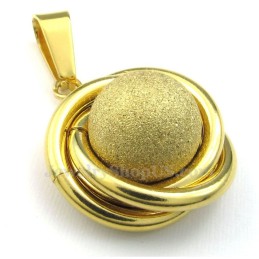 Κολιέ Μενταγιόν Από Τιτάνιο Gold Ball (Δωρεάν Αλυσίδα)