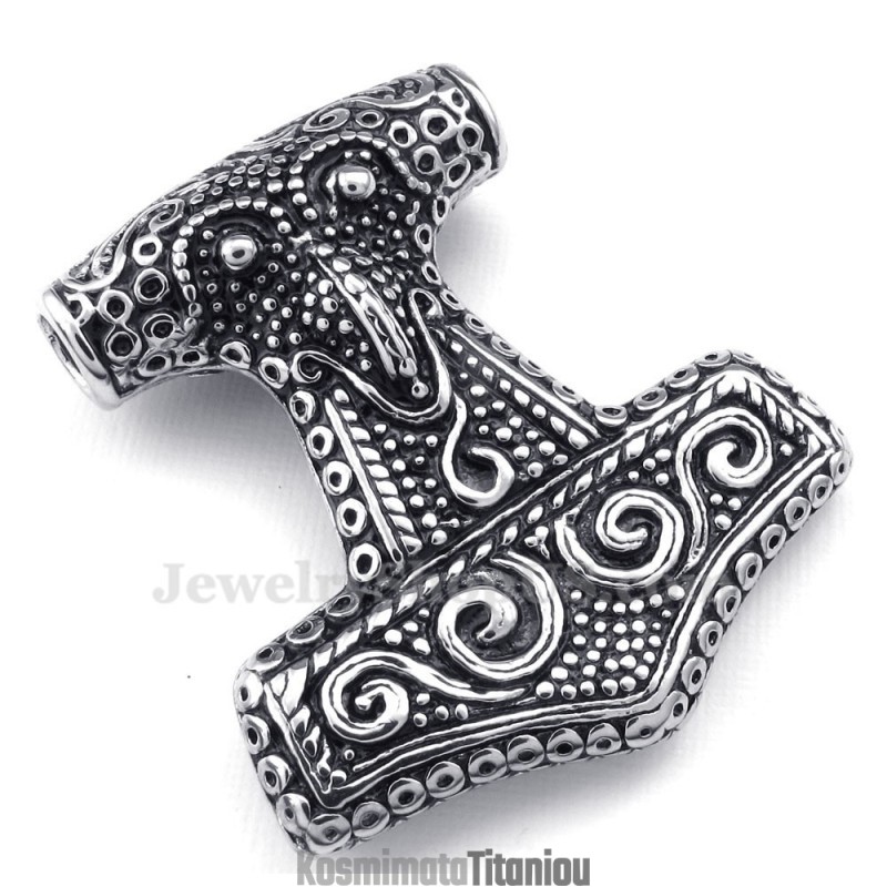 Κολιέ Με Σφυρί Thor Από Τιτάνιο (Δωρεάν Αλυσίδα)