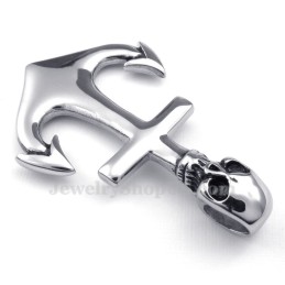 Κολιέ Με Άγκυρα Από Τιτάνιο Σε Σχήμα Κρανίου (Δωρεάν Αλυσίδα)