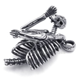 Κολιέ Μενταγιόν Από Τιτάνιο Με Νεκροκεφαλή (Δωρεάν Αλυσίδα)