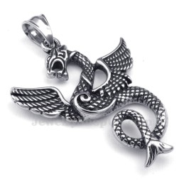 Κολιέ Μενταγιόν Από Τιτάνιο Με Σχέδιο Πτερόσαυρου (Δωρεάν Αλυσίδα)