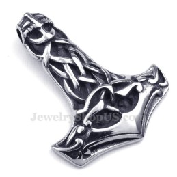 Κολιέ Με Σφυρί Thor Από Τιτάνιο Σε Σχήμα Κρανίου (Δωρεάν Αλυσίδα)