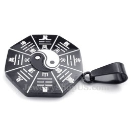 Κολιέ Μενταγιόν Από Τιτάνιο Black Eight Diagrams (Δωρεάν Αλυσίδα)