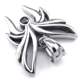 Κολιέ Μενταγιόν Πεταλούδα Από Μαύρο Ζιρκόνιο Και Τιτάνιο (Δωρεάν Αλυσίδα)