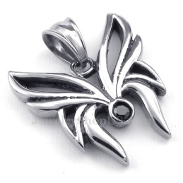 Κολιέ Μενταγιόν Πεταλούδα Από Μαύρο Ζιρκόνιο Και Τιτάνιο (Δωρεάν Αλυσίδα)