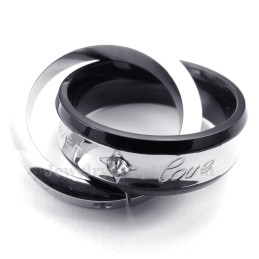 Κολιέ Μενταγιόν Από Τιτάνιο Με Αλληλοσυνδεόμενους Κύκλους (Δωρεάν Αλυσίδα) (Ένα Ζευγάρι)