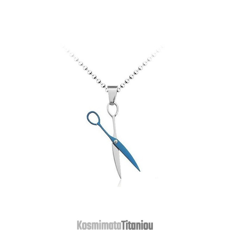 Μπλε Ψαλίδι Μόδας Τιτανίου Μενταγιόν - Δωρεάν Αλυσίδα Μπλε Ψαλίδι Μόδας Τιτανίου Μενταγιόν - Δωρεάν Αλυσίδα