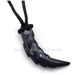 Μαύρο Κολιέ Μενταγιόν Από Τιτάνιο Talon (Δωρεάν Αλυσίδα)