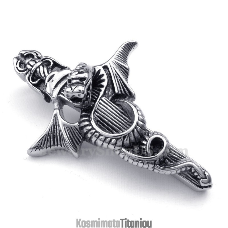Κολιέ Μενταγιόν Sword Από Τιτάνιο Με Σχέδιο Πτερόσαυρο (Δωρεάν Αλυσίδα) Κολιέ Μενταγιόν Sword Από Τιτάνιο Με Σχέδιο Πτερόσαυρο (Δωρεάν Αλυσίδα)
