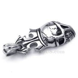 Κολιέ Μενταγιόν Από Τιτάνιο Με Αυτοκρατορικό Στέμμα Και Κρανίο (Δωρεάν Αλυσίδα)