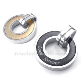 Κολιέ Μενταγιόν Για Ζευγάρια Titanium Circles (Δωρεάν Αλυσίδα) (Ένα Ζευγάρι)