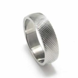 Δαχτυλίδι Τιτανίου Cross Grain 6Mm