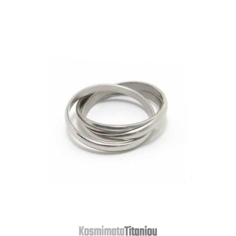 Δαχτυλίδι Τιτανίου Three Circles 8Mm