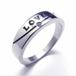 Σετ Διαμαντιών Love 5 Χιλιοστών Από Τιτάνιο Με Ένθετο Δαχτυλίδι Court Band