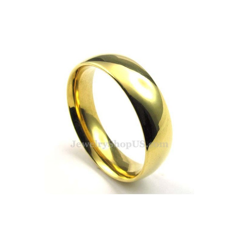 Στρογγυλό Δαχτυλίδι Από Χρυσό Τιτάνιο 6 Χιλιοστών