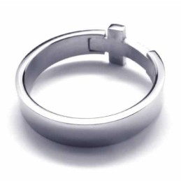 Δαχτυλίδι Unisex Από Τιτάνιο Με Σταυρό 8 Χιλιοστών Και Διαμάντι