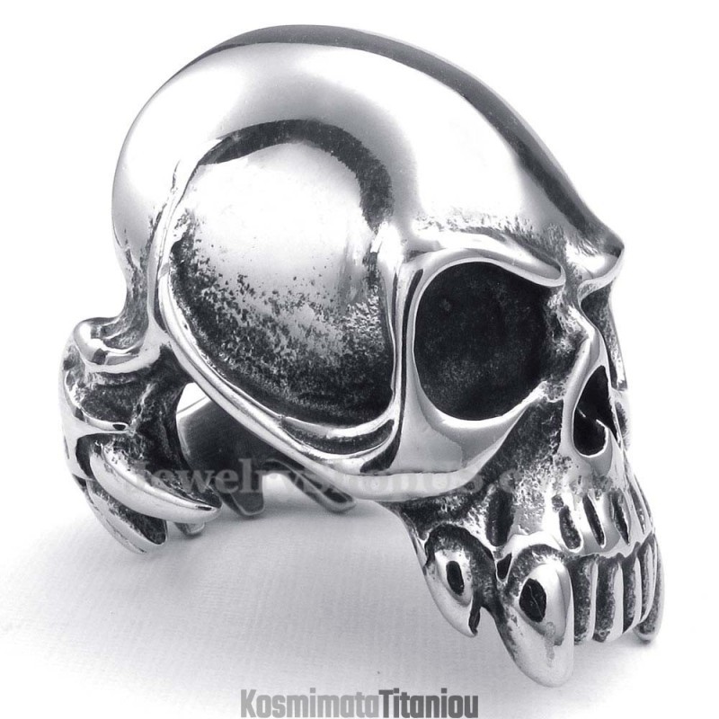 Δαχτυλίδι Από Τιτάνιο Με Κρανίο