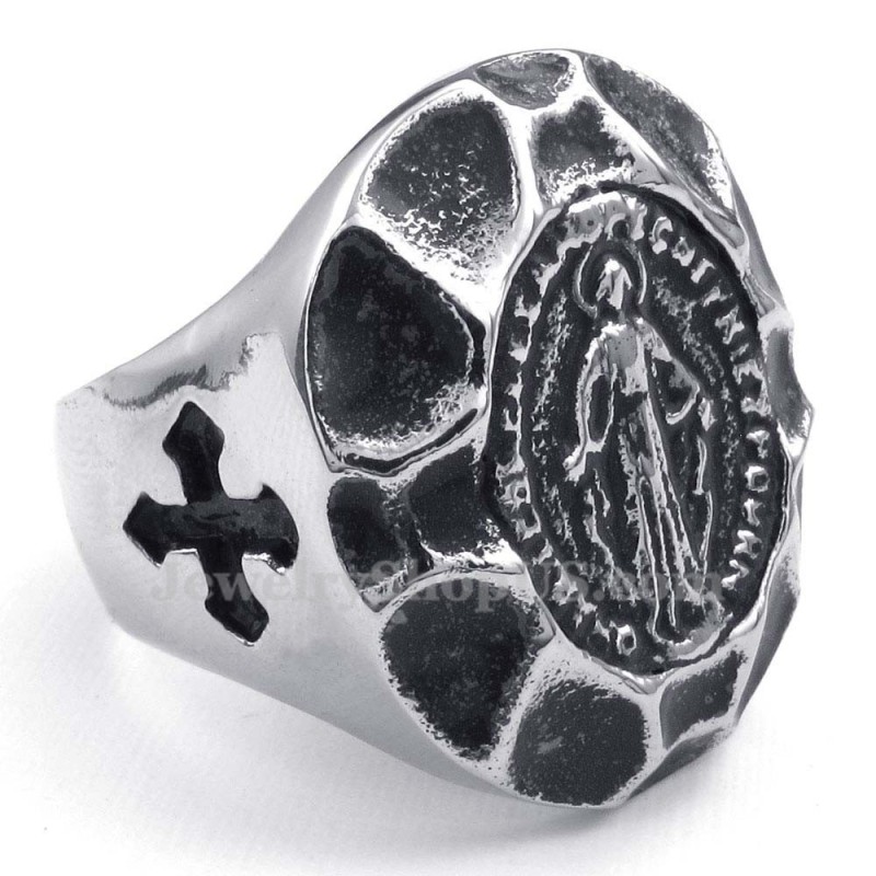 Δαχτυλίδι Από Τιτάνιο Με Επιμετάλλωση Της Παναγίας