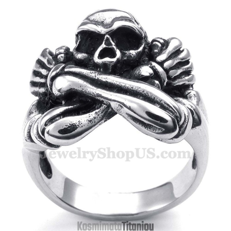 Δαχτυλίδι Από Τιτάνιο Με Κρανίο
