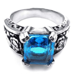 Δαχτυλίδι Τιτανίου Με Μπλε Ζιρκόνιο