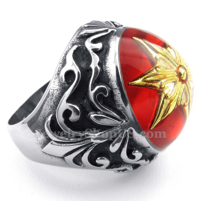 Χρυσό Δαχτυλίδι Από Τιτάνιο Με Αστέρι Του Δαβίδ