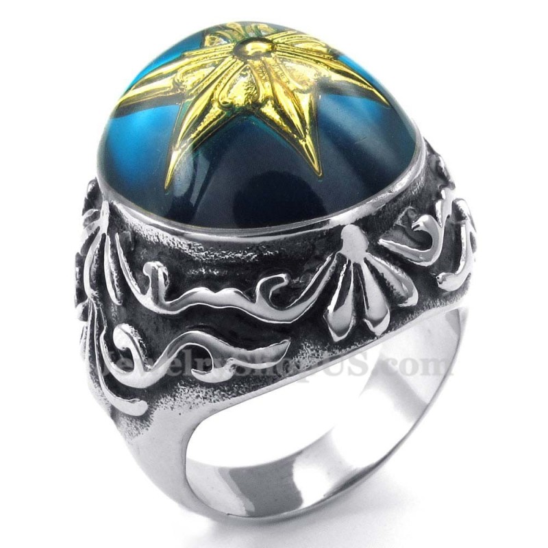 Χρυσό Δαχτυλίδι Από Τιτάνιο Με Αστέρι Του Δαβίδ