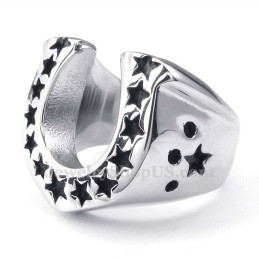 Δαχτυλίδι Αλόγου Από Τιτάνιο Με Πεντάκτινο Αστέρι