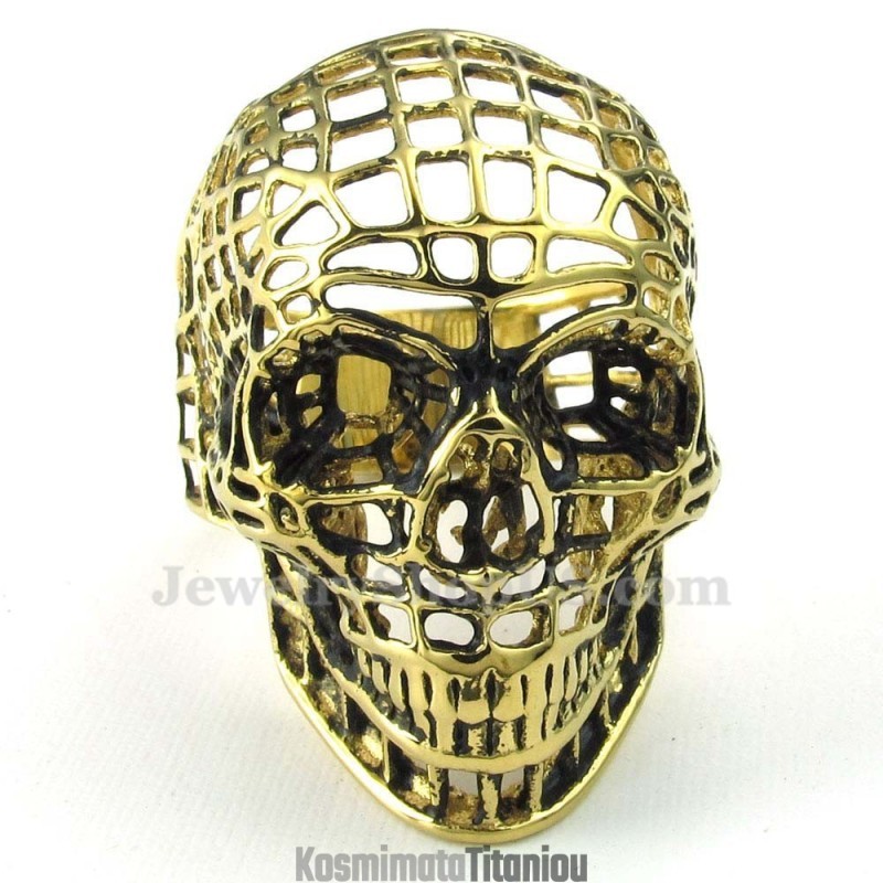 Χρυσό Δαχτυλίδι Κοίλου Κρανίου Από Τιτάνιο