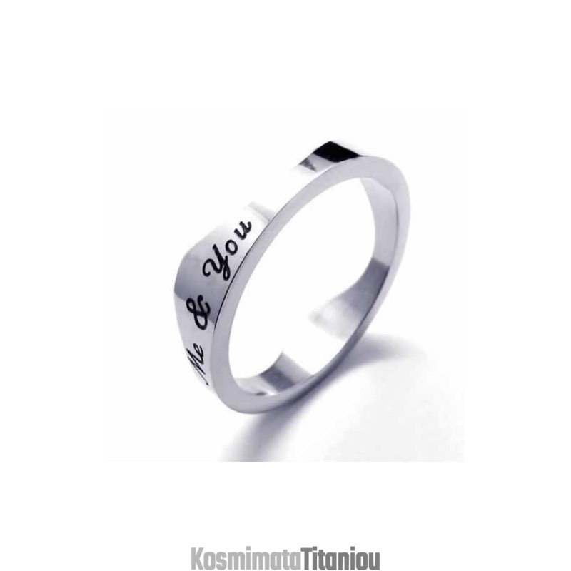 Δαχτυλίδι Τιτανίου You & Me 5 Χιλιοστών Με Κύματα Δαχτυλίδι Τιτανίου You & Me 5 Χιλιοστών Με Κύματα