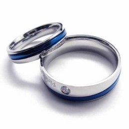 Δαχτυλίδι Unisex Από Τιτάνιο Με Διαμάντι 6 Χιλιοστών