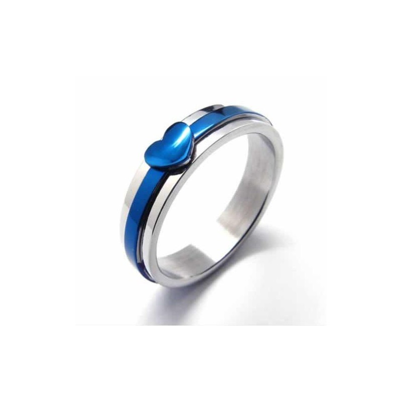 Δαχτυλίδι Τιτανίου 5 Χιλιοστών Σε Μπλε Χρώμα
