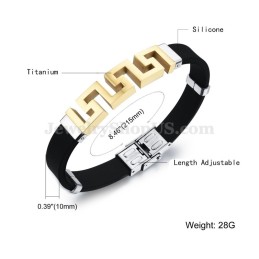 Ανδρικό Βραχιόλι Από Τιτάνιο Με Κοίλο Χρυσό C996