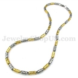 Εξαιρετική Χρυσή Ανδρική Αλυσίδα Κολιέ Από Τιτάνιο