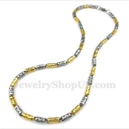 Ανδρικό Κολιέ Κοίλου Κυλίνδρου Από Τιτάνιο Σε Χρυσό