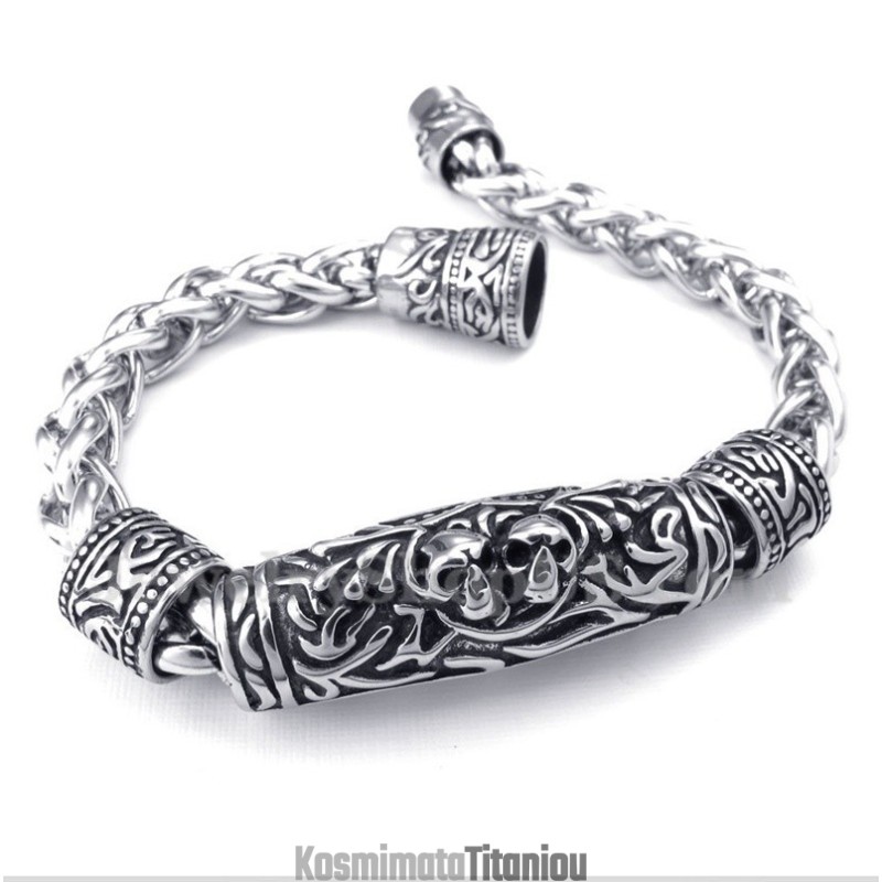 Ανδρικό Βραχιόλι Κρανίου Από Τιτάνιο