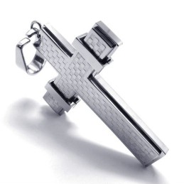 Μενταγιόν Fashion Cross Από Τιτάνιο (Ασημί)