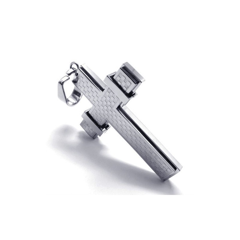 Μενταγιόν Fashion Cross Από Τιτάνιο (Ασημί) Μενταγιόν Fashion Cross Από Τιτάνιο (Ασημί)