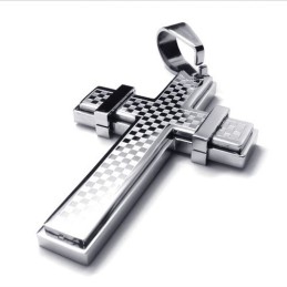 Μενταγιόν Fashion Cross Από Τιτάνιο (Ασημί)
