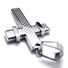 Μενταγιόν Fashion Cross Από Τιτάνιο (Ασημί)