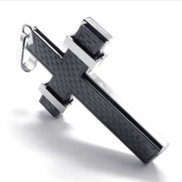 Μενταγιόν Fashion Cross Από Τιτάνιο (Μαύρο)